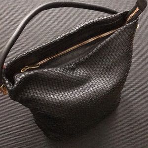 Woven Leather Tote Cole Haan  “Bethany Weave”  Black Tote bag Satchel Purse